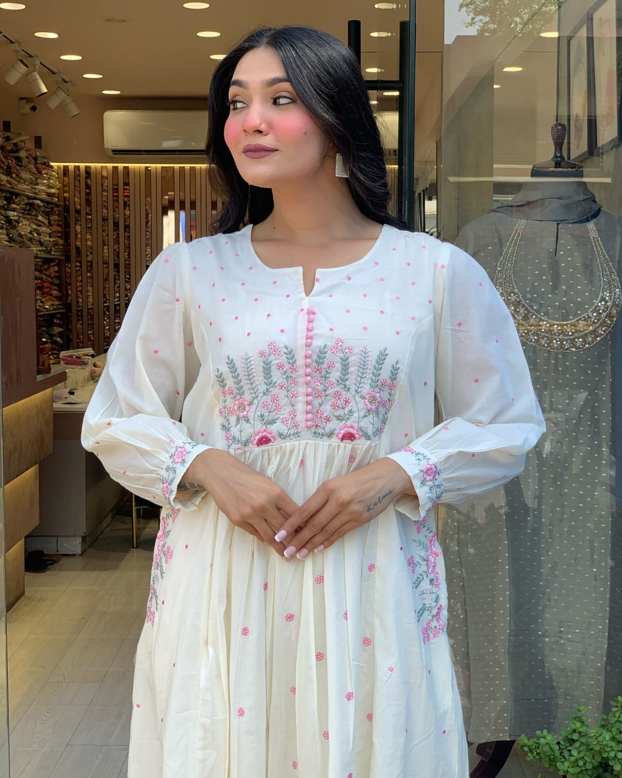 Beautiful Cotton Kurti Pant Dupatta Set