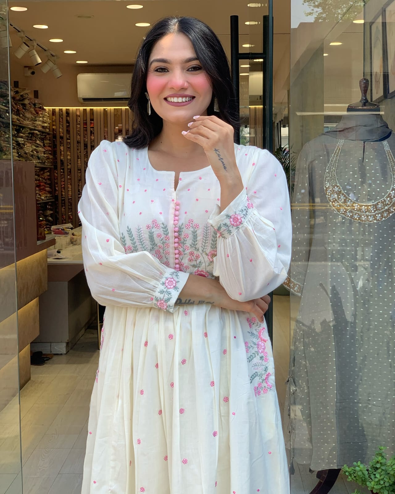 Beautiful Cotton Kurti Pant Dupatta Set