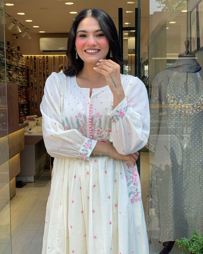 Beautiful Cotton Kurti Pant Dupatta Set