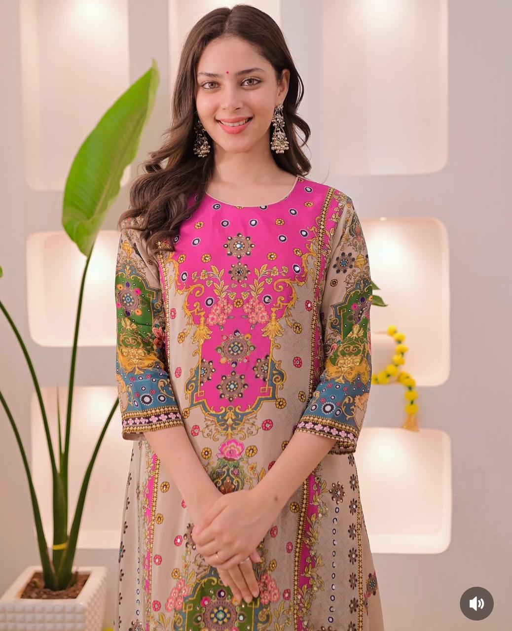 Noori Anarkali Round Palazzo Set