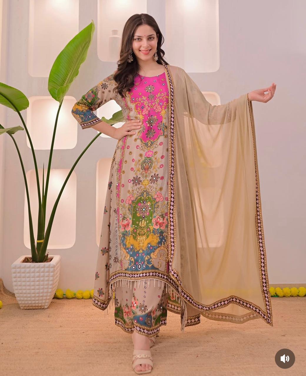 Noori Anarkali Round Palazzo Set