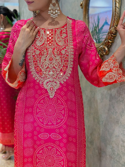 Premium Kitkat Silk Suit Set