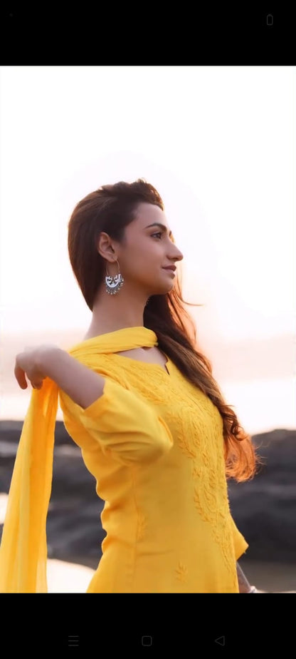 Premium Rayon Dyed Chikankari Suit