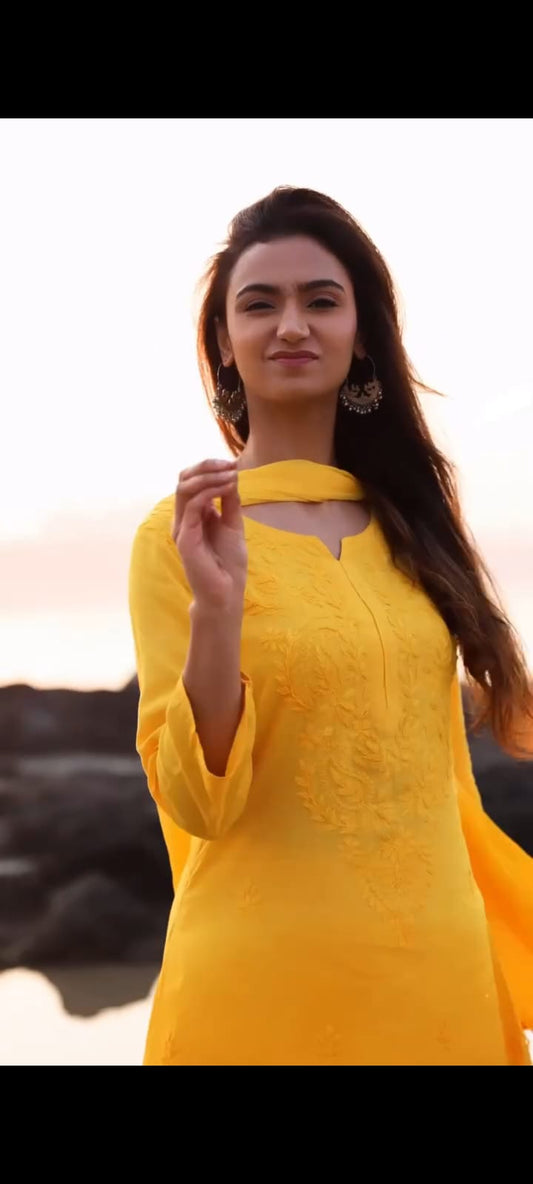 Premium Rayon Dyed Chikankari Suit