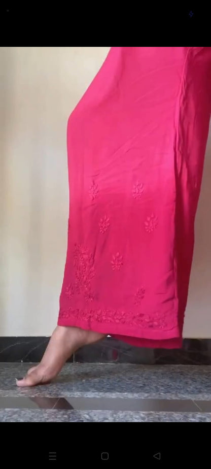 Premium Rayon Dyed Chikankari Cord Set