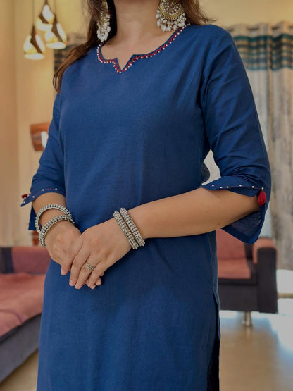 Pure Cotton Suit with Ajrakh Dupatta