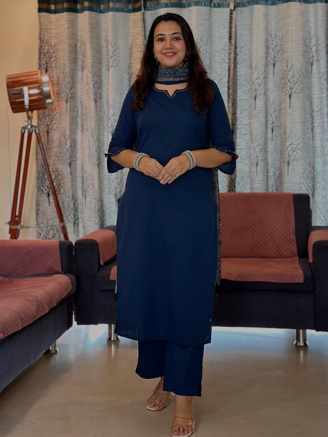 Pure Cotton Suit with Ajrakh Dupatta