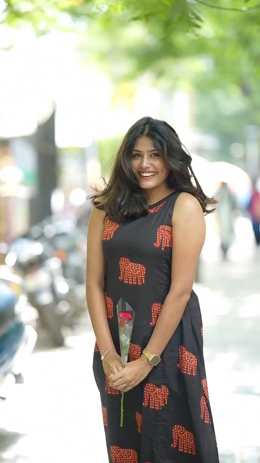 Printed Cotton Halter Neck Kurta Palazzo Set