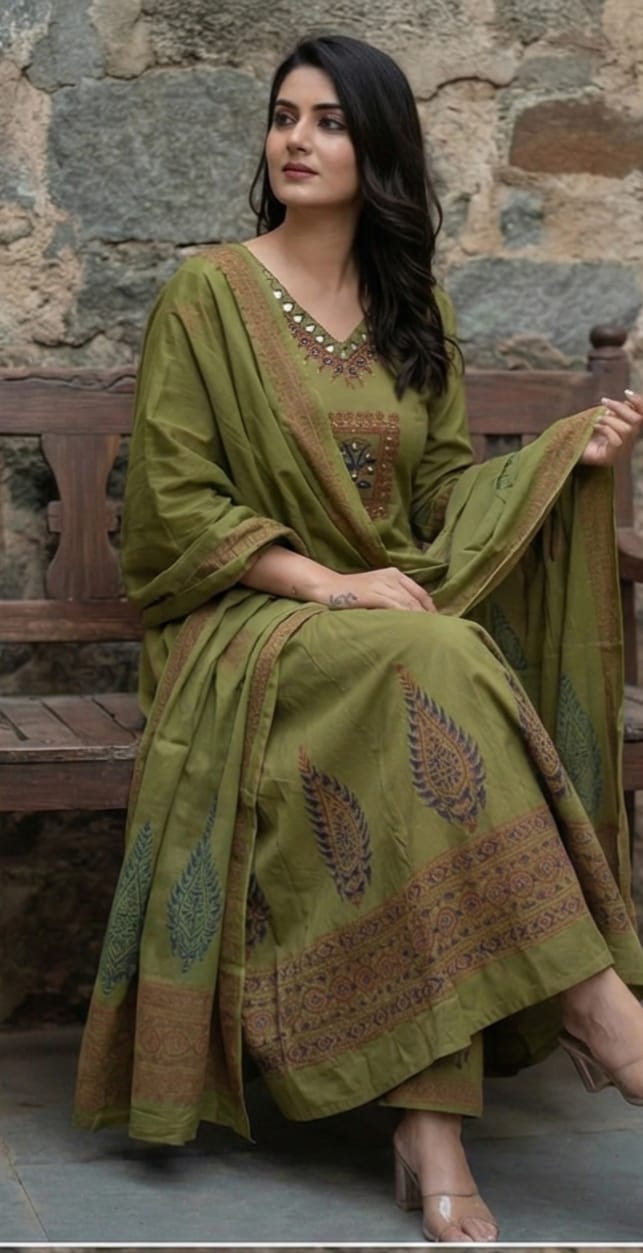 Festive Daywear Pure Cotton Kurti Set