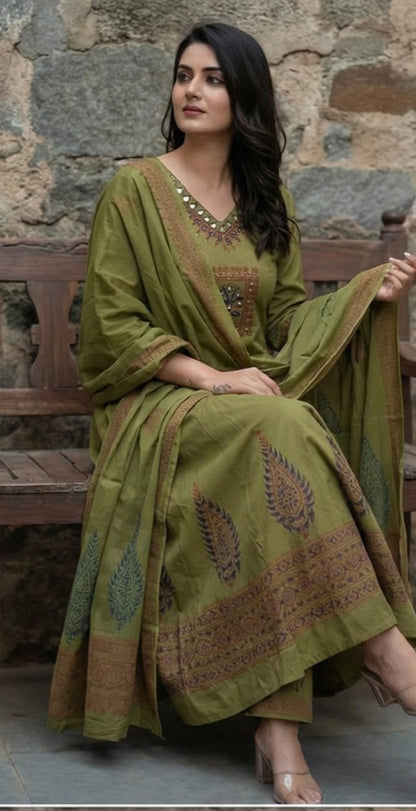 Festive Daywear Pure Cotton Kurti Set