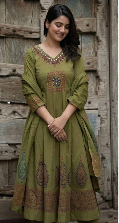 Festive Daywear Pure Cotton Kurti Set