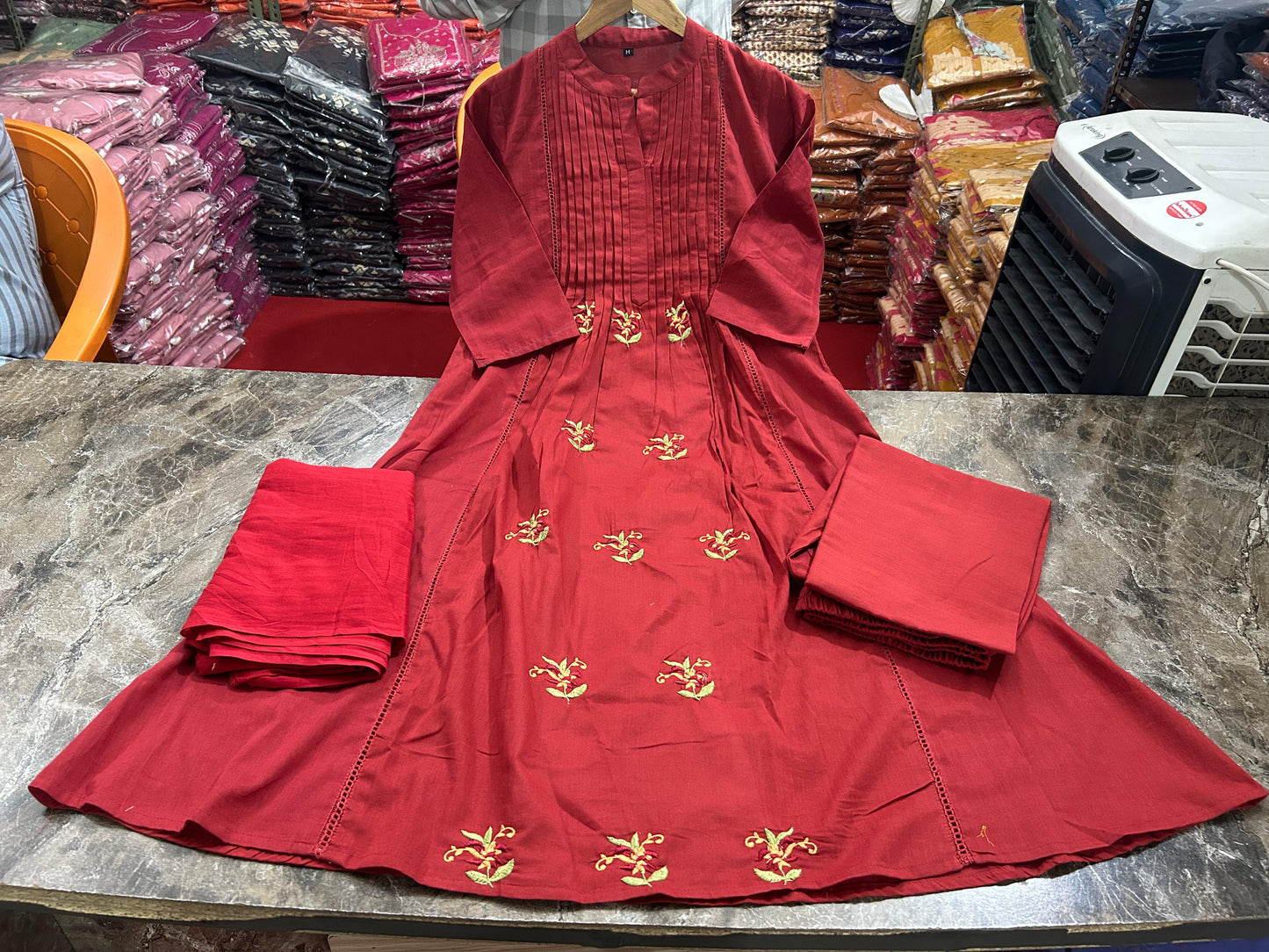 Elegant Cotton Kurti Palazzo Set with Dupatta