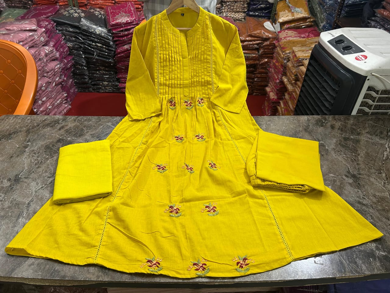 Elegant Cotton Kurti Palazzo Set with Dupatta