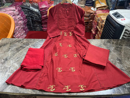 Elegant Cotton Kurti Palazzo Set with Dupatta