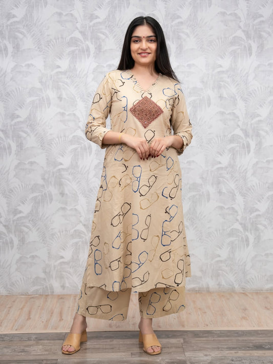 Heavy Cotton Embroidered Co-Ord Set for Women