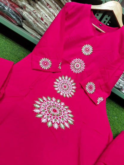 Pure Cotton Embroidered Suit Set