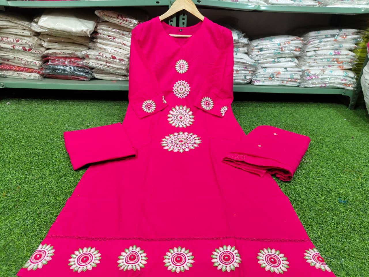 Pure Cotton Embroidered Suit Set