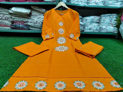 Pure Cotton Embroidered Suit Set