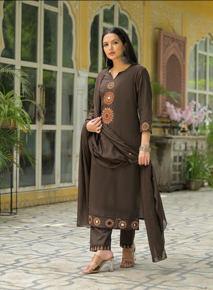 Cotton Embroidered Suit Set