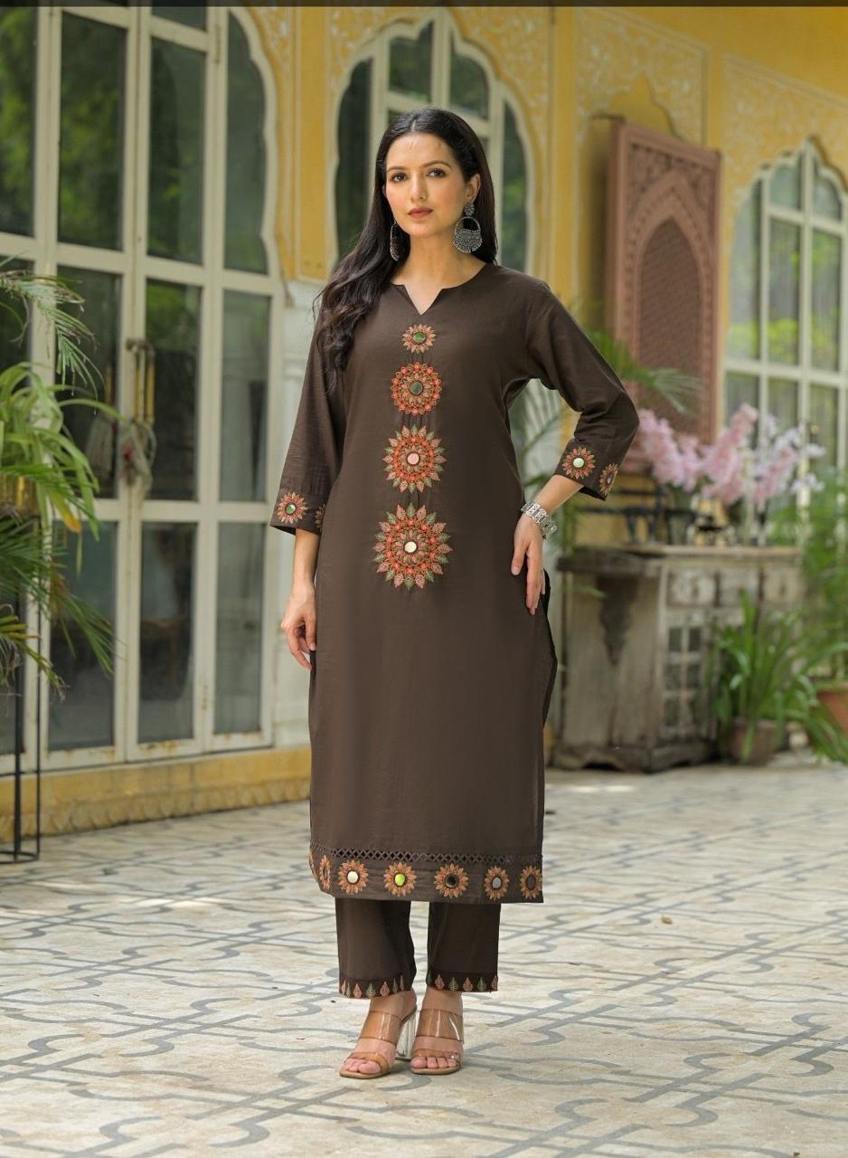 Cotton Embroidered Suit Set