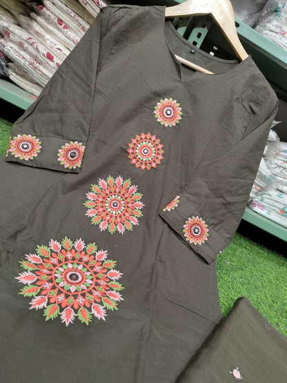 Cotton Embroidered Suit Set