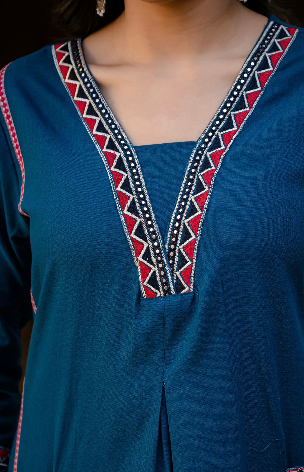 Heavy Cotton Flex Embroidered Two-Piece Kurta Set