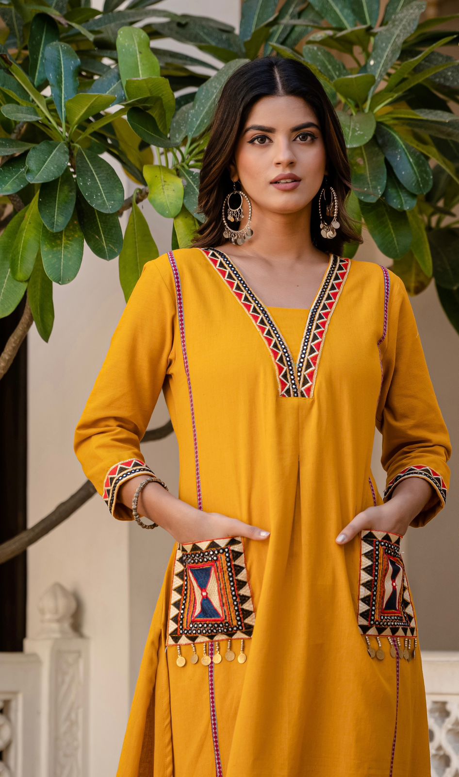 Heavy Cotton Flex Embroidered Two-Piece Kurta Set