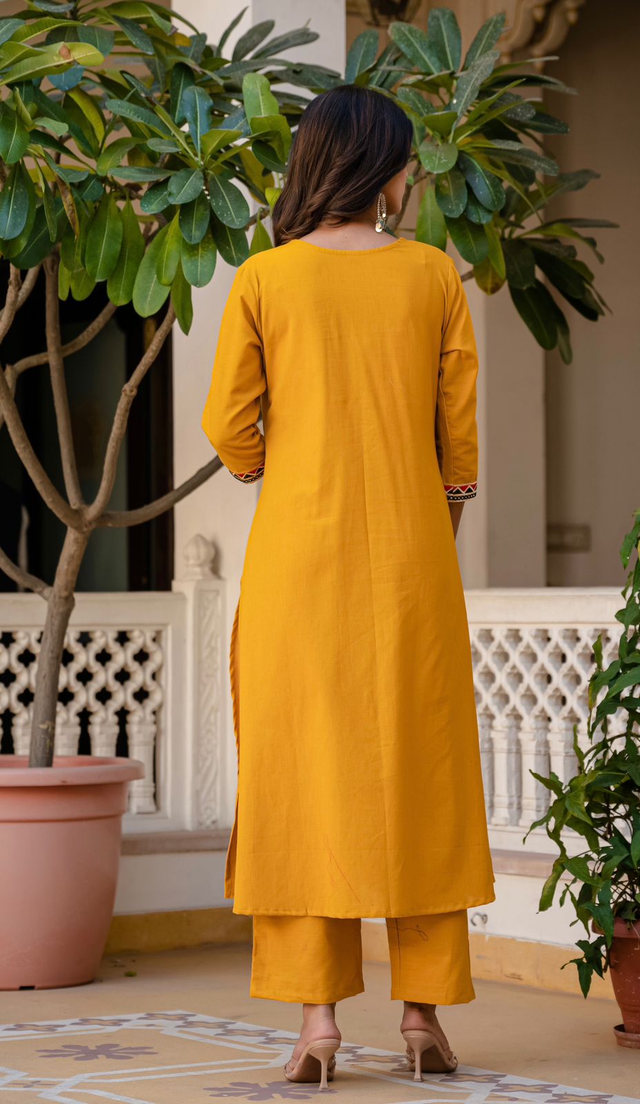 Heavy Cotton Flex Embroidered Two-Piece Kurta Set