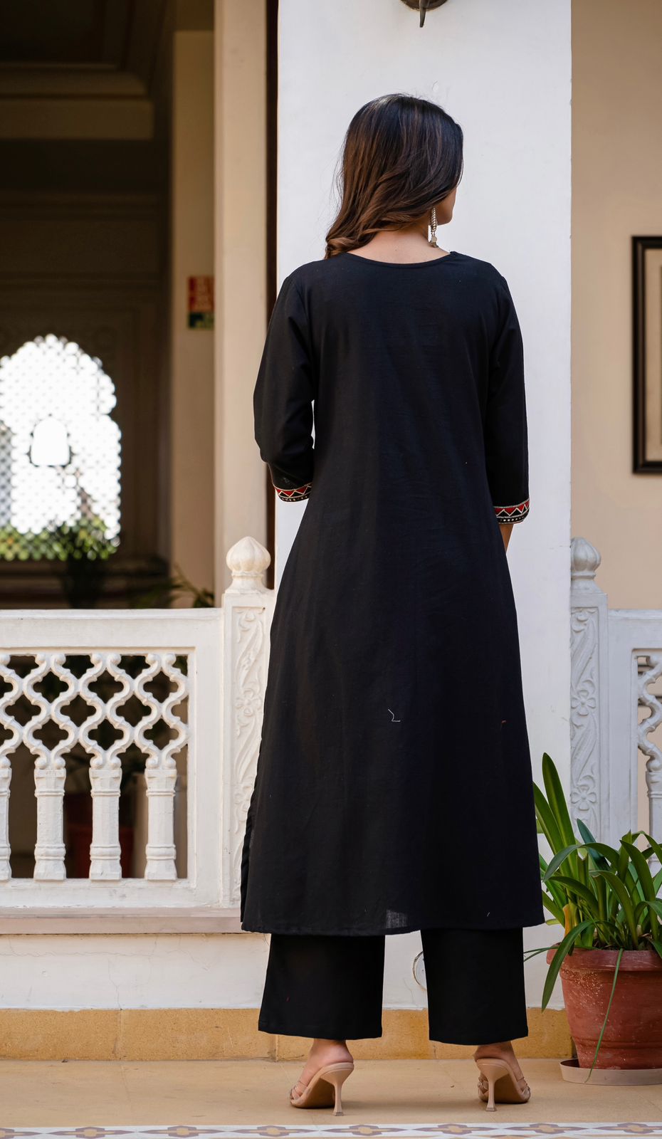 Heavy Cotton Flex Embroidered Two-Piece Kurta Set