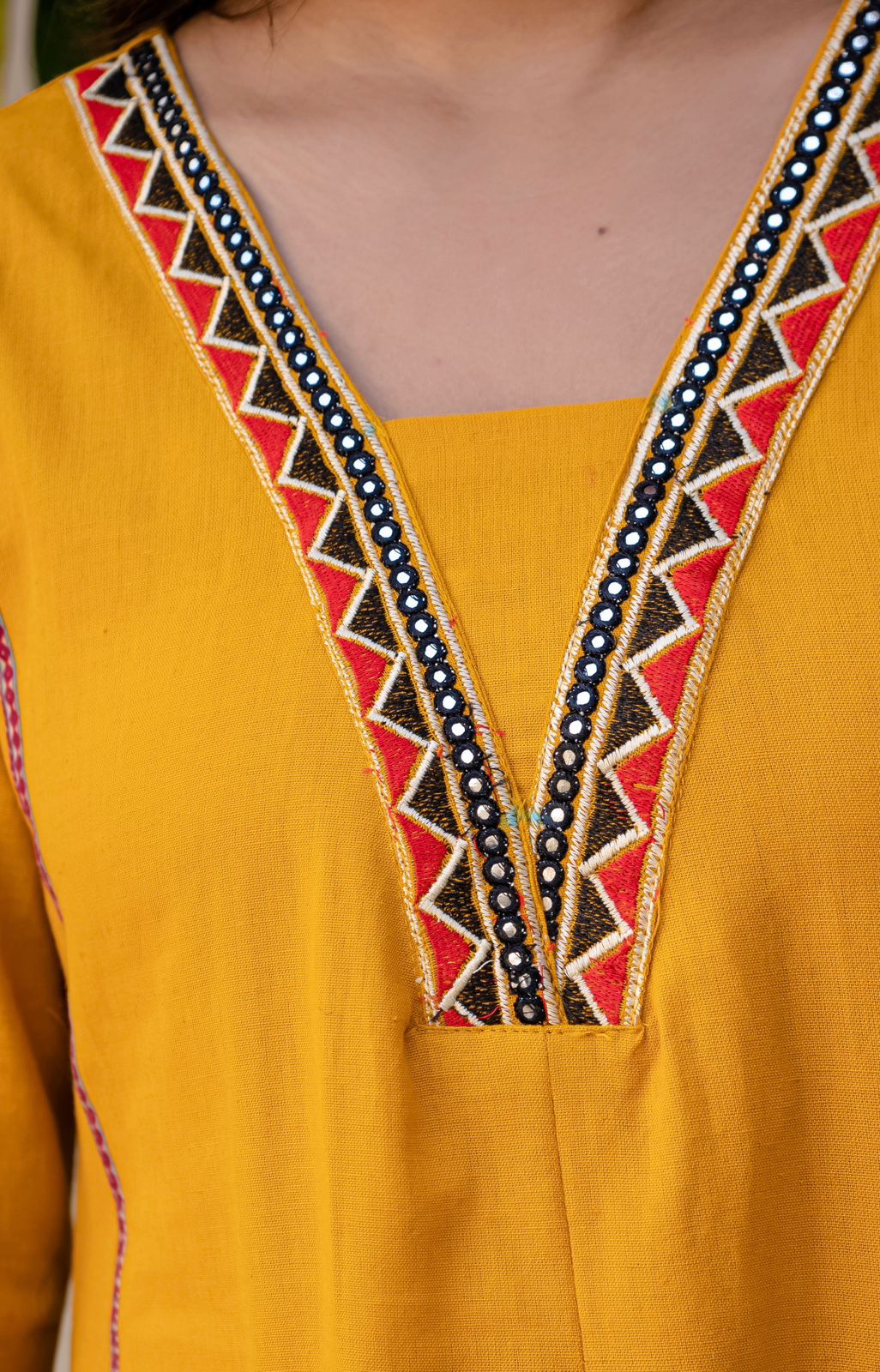 Heavy Cotton Flex Embroidered Two-Piece Kurta Set