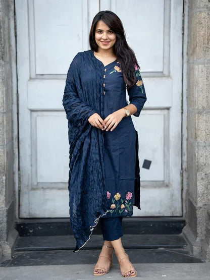 Easy Breezy Cotton Three-Piece Suit Set