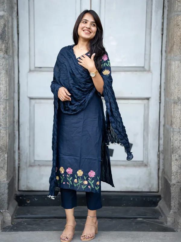 Easy Breezy Cotton Three-Piece Suit Set