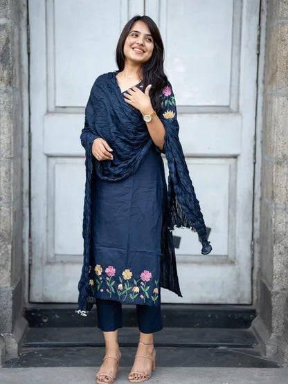 Easy Breezy Cotton Three-Piece Suit Set