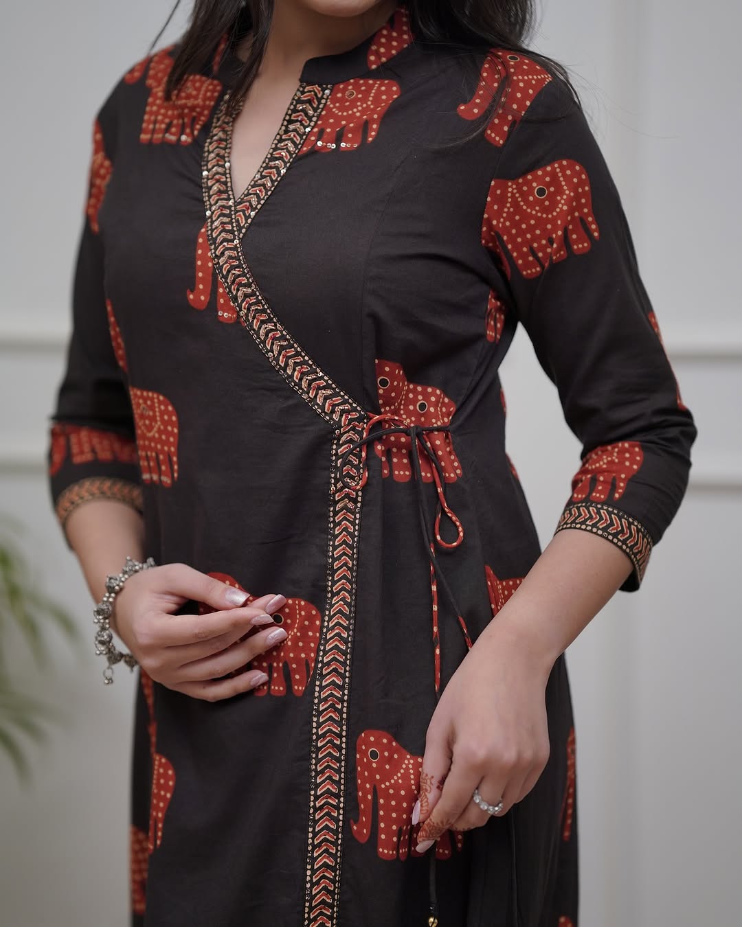 Beautiful Black Traditional Cotton Kurta Set