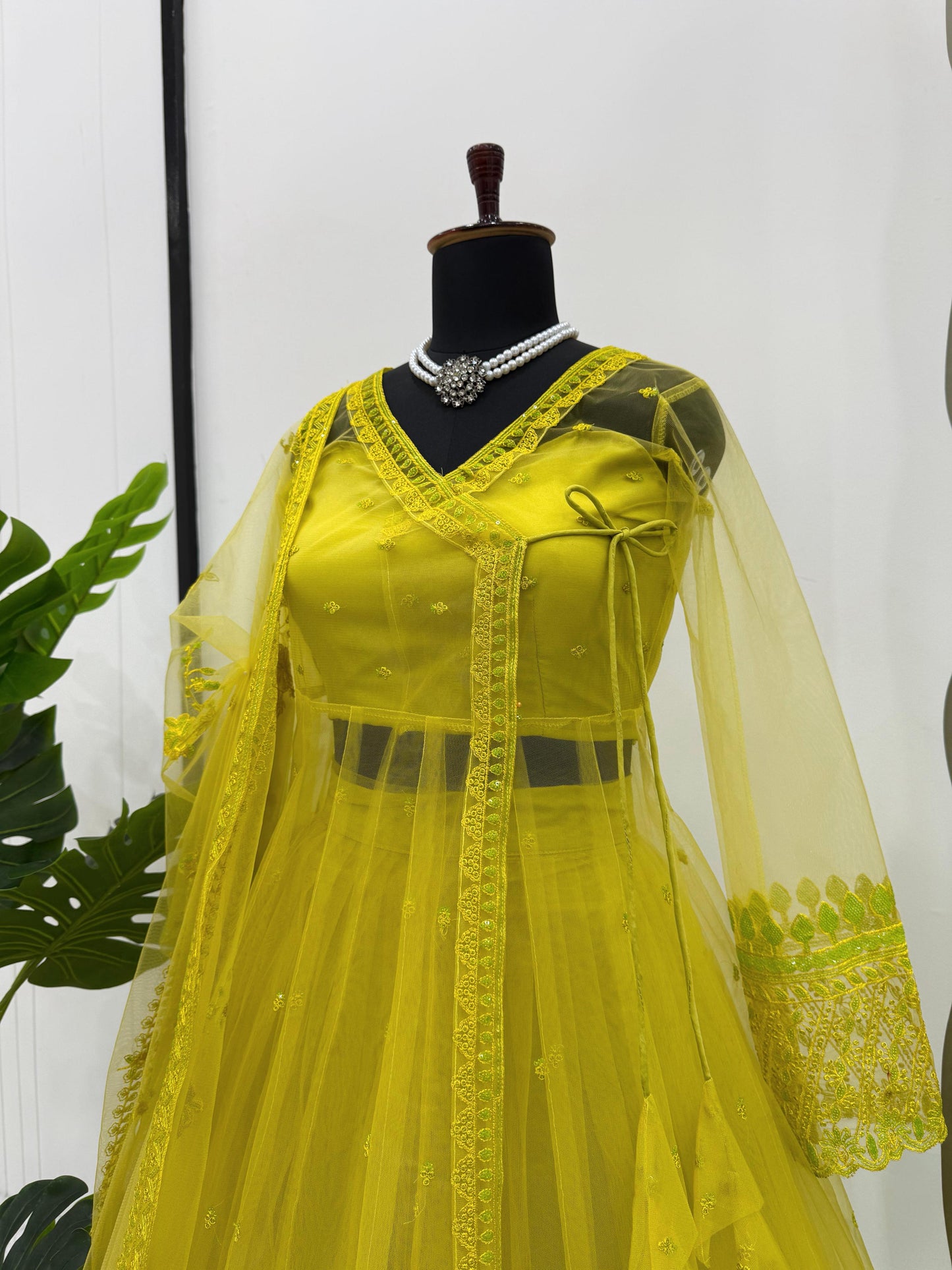 Dream Butterfly Net Lehenga Set with Shrug