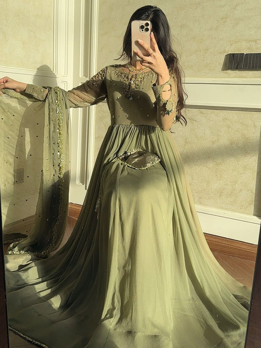 Opulent Pure Faux Georgette Gown