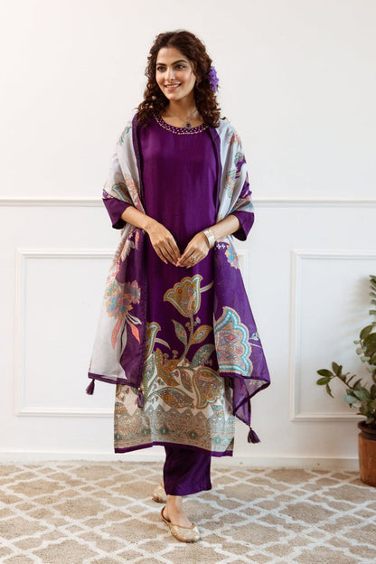 Gulroz – Soft Silk Floral Ensemble