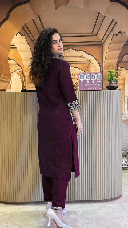 Natural Cotton Slub Kurti & Pant