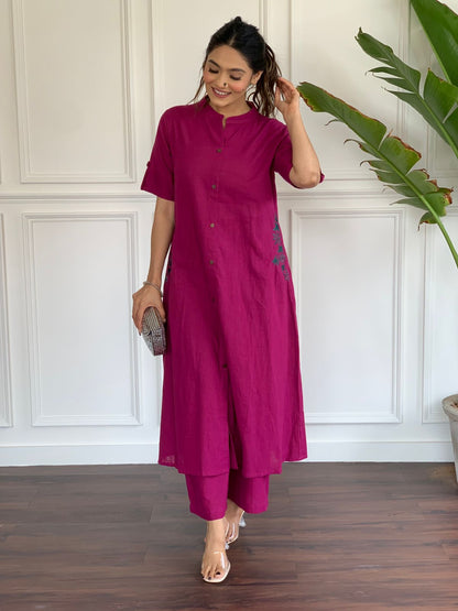 Pure south cotton handwoven kurta with plazzo