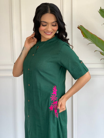 Pure south cotton handwoven kurta with plazzo