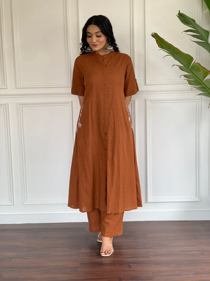 Pure south cotton handwoven kurta with plazzo