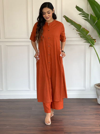 Pure south cotton handwoven kurta with plazzo