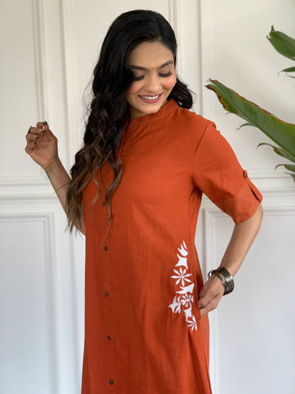 Pure south cotton handwoven kurta with plazzo