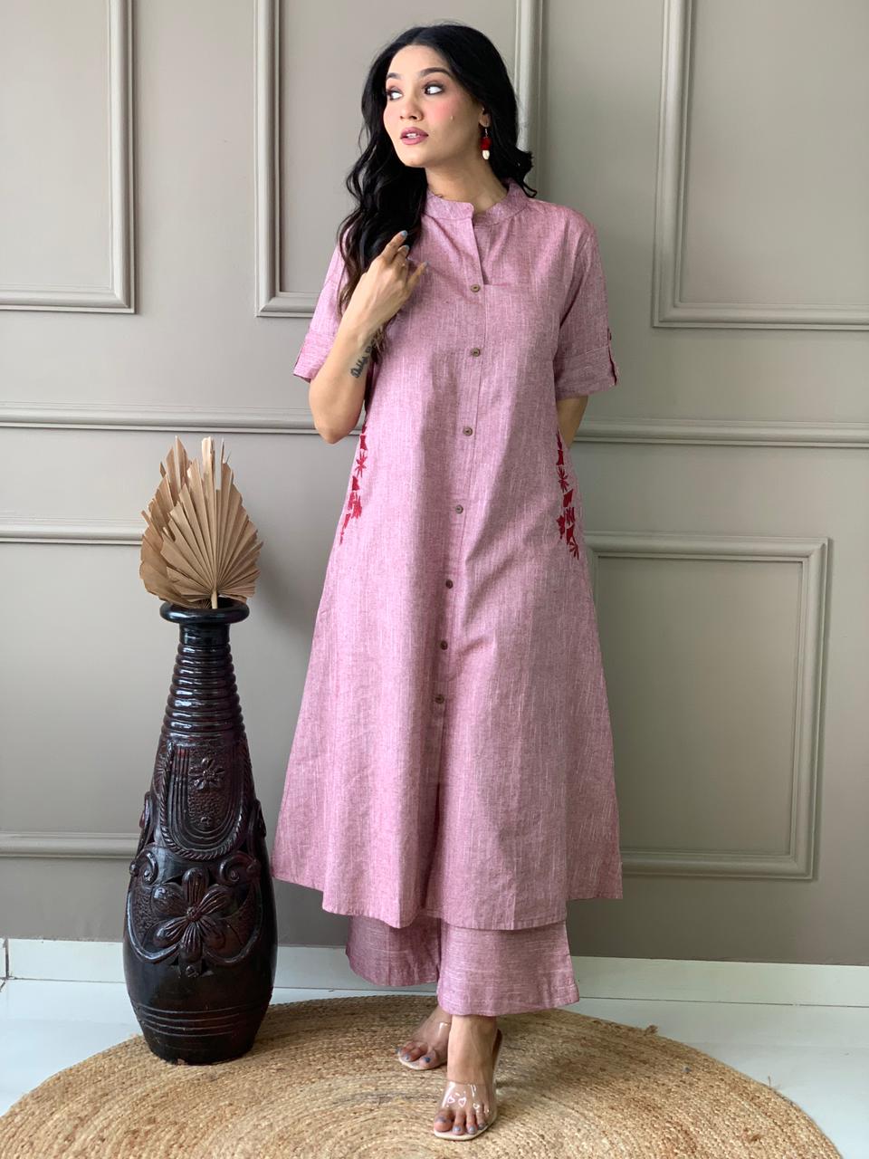 Pure south cotton handwoven kurta with plazzo