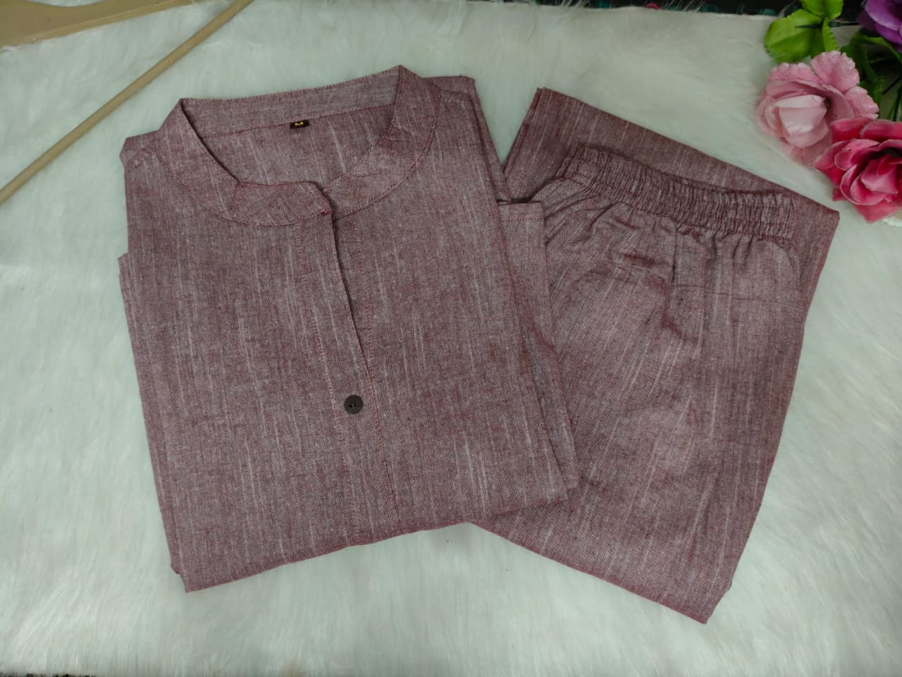 Pure south cotton handwoven kurta with plazzo
