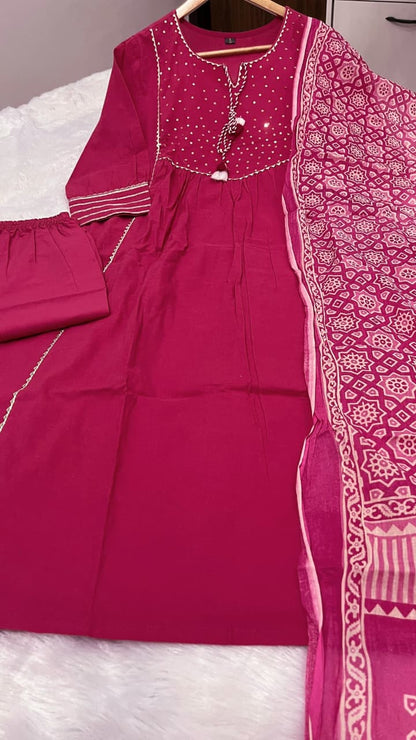 Pure Fine Cotton Suit Set