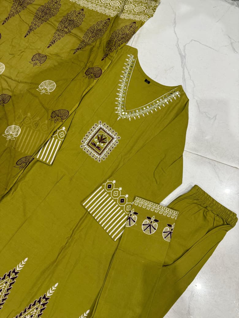 Festive Daywear Pure Cotton Kurti Set