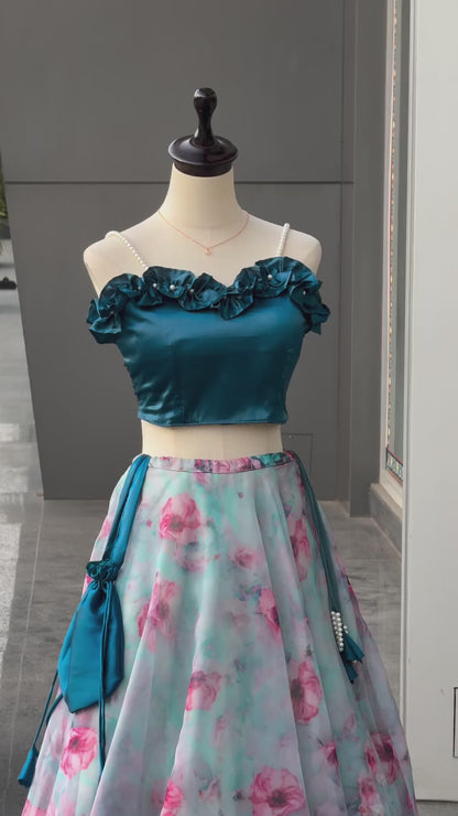 Elegant Organza Silk Lehenga Set