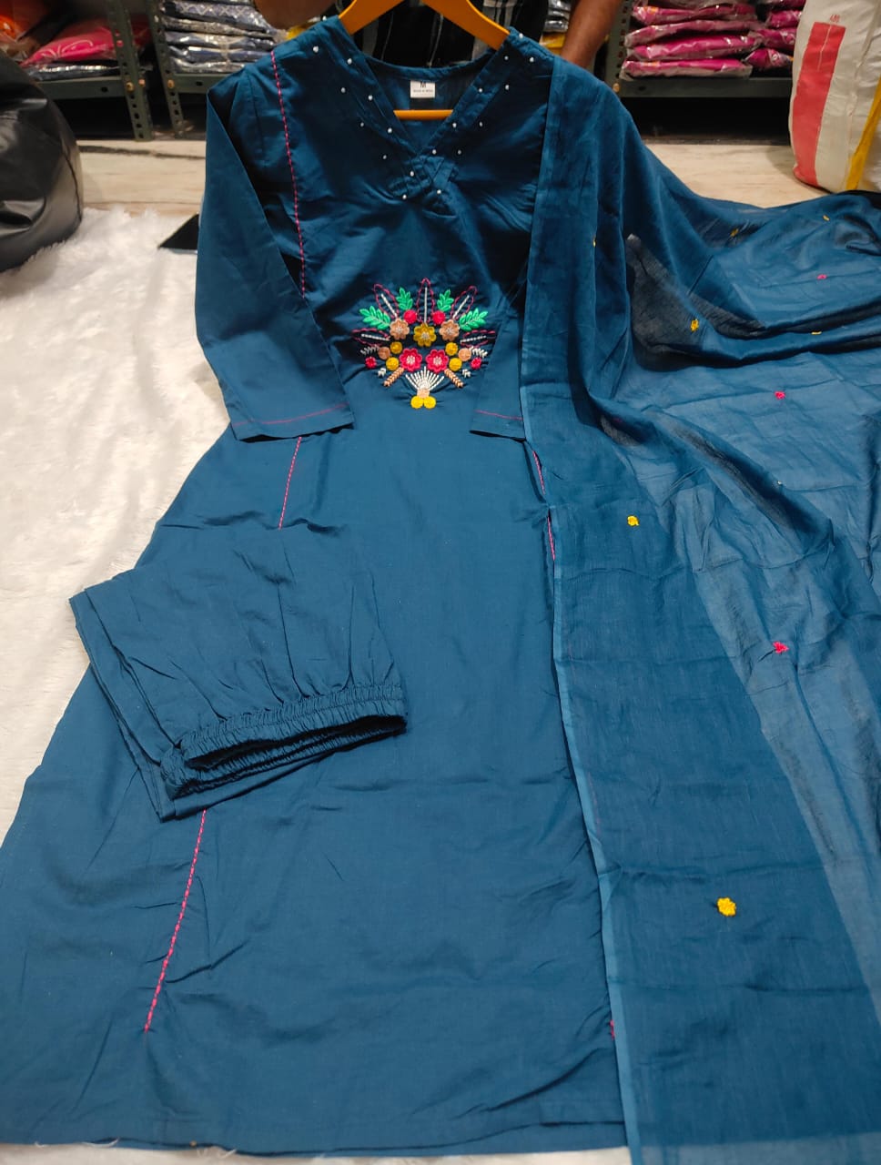 Beautiful Cotton Kurti,Pant and Dupatta set