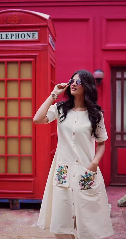 Beautiful A-line Cotton kurta set